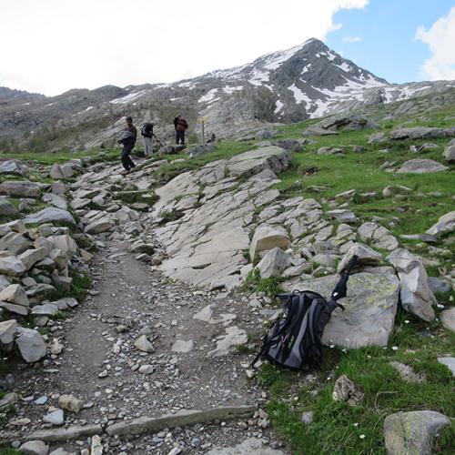 Travaux sur le sentier du Lauzanier